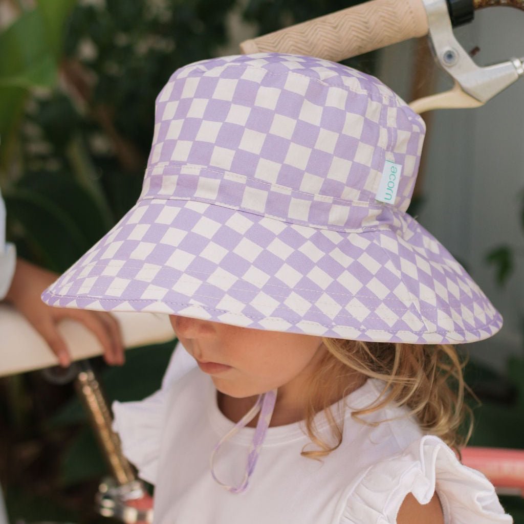 Lavender Checks Bucket Hat