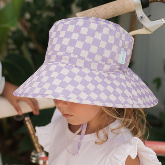 Lavender Checks Bucket Hat
