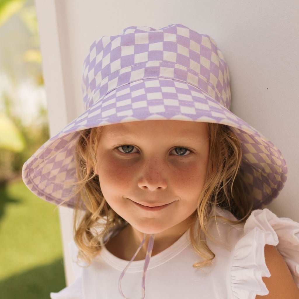 Lavender Checks Bucket Hat