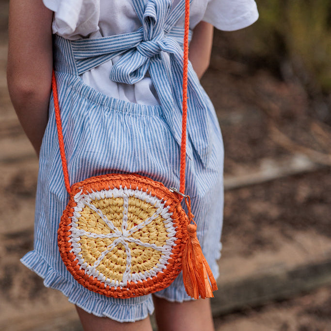 Orange Straw Bag