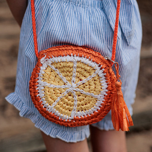 Orange Straw Bag