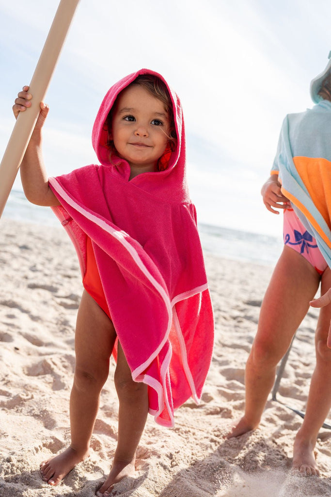 Terry Towelling Hooded Towel, Pink