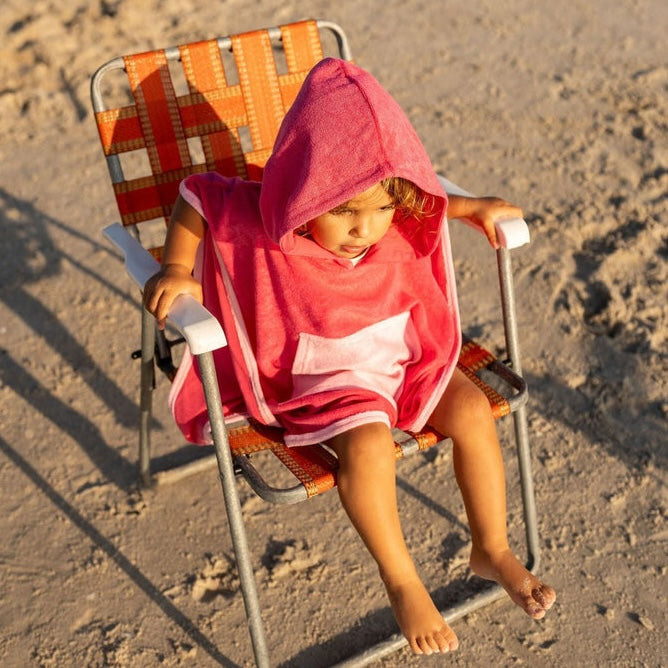 Terry Towelling Hooded Towel, Pink