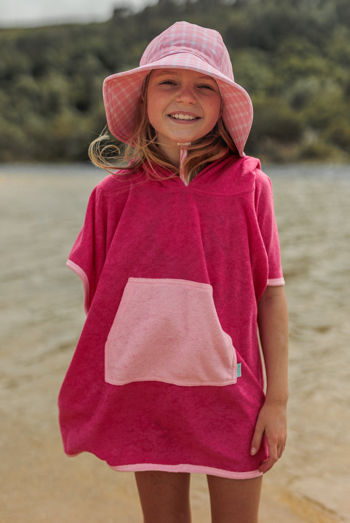 Terry Towelling Hooded Towel, Pink