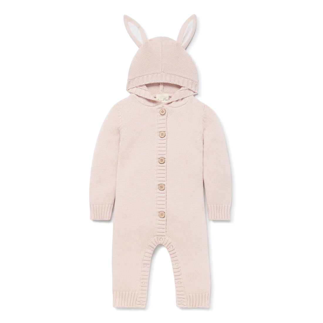 Bunny Knit Romper, Mauve Pink