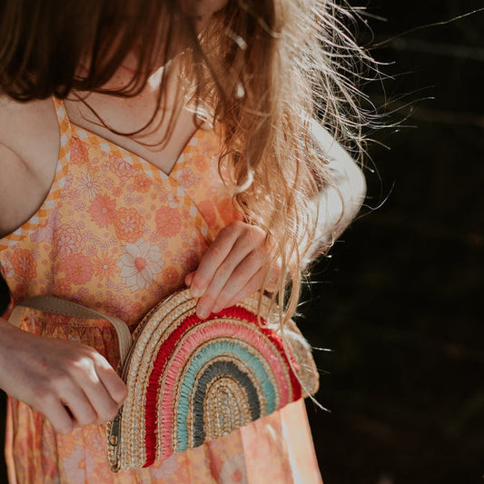 Rainbow Straw Bag