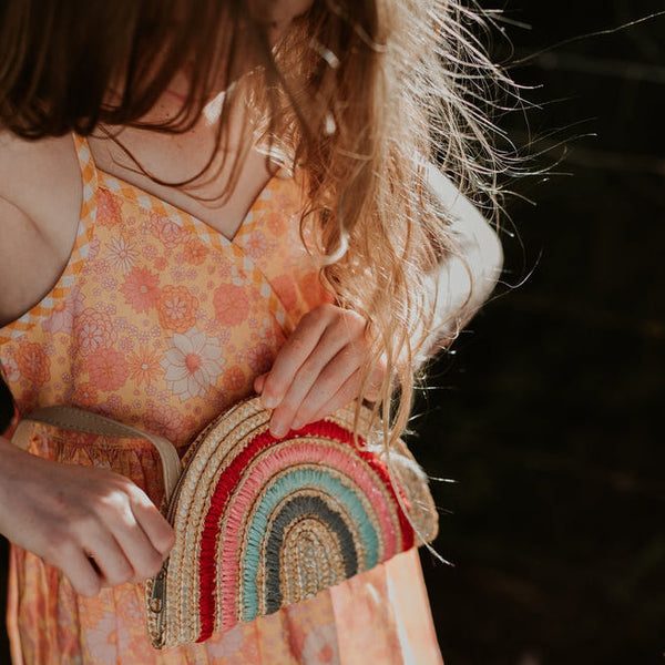 Rainbow Straw Bag