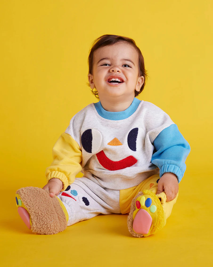 Smile Sherpa Baby Booties