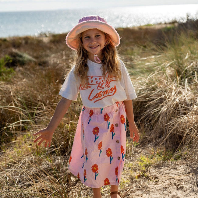 Strawberry Frayed Bucket Hat