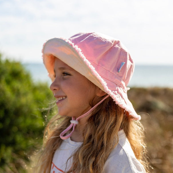 Strawberry Frayed Bucket Hat