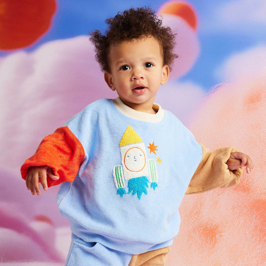 Space Blue Terry Sweater