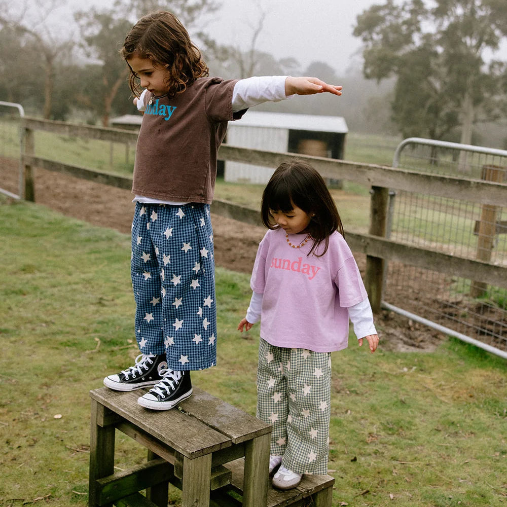 Dusty Star Pants, Yellow Gingham