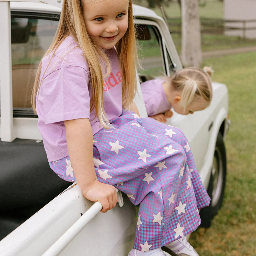 Dusty Star Pants, Purple Gingham