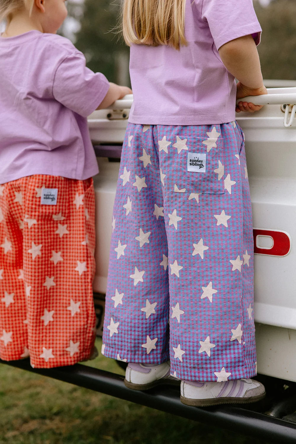 Dusty Star Pants, Purple Gingham