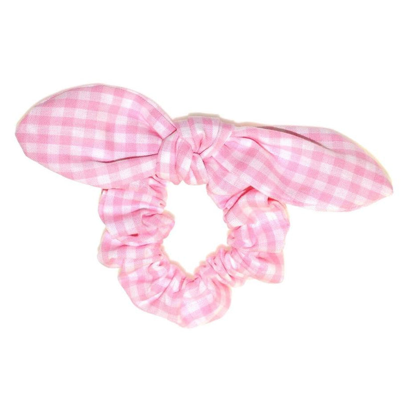 Gingham Bow Scrunchie, Pink