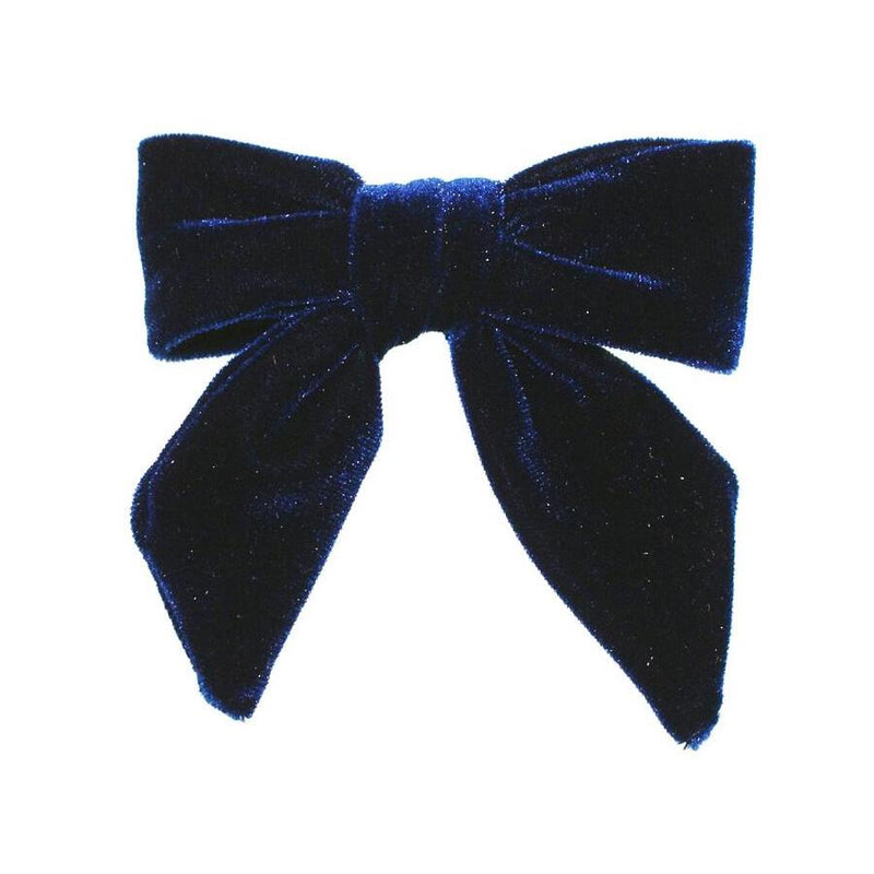 Velvet Bow Clip, Navy