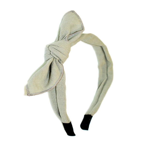 Linen Bow Alice Band, Sage
