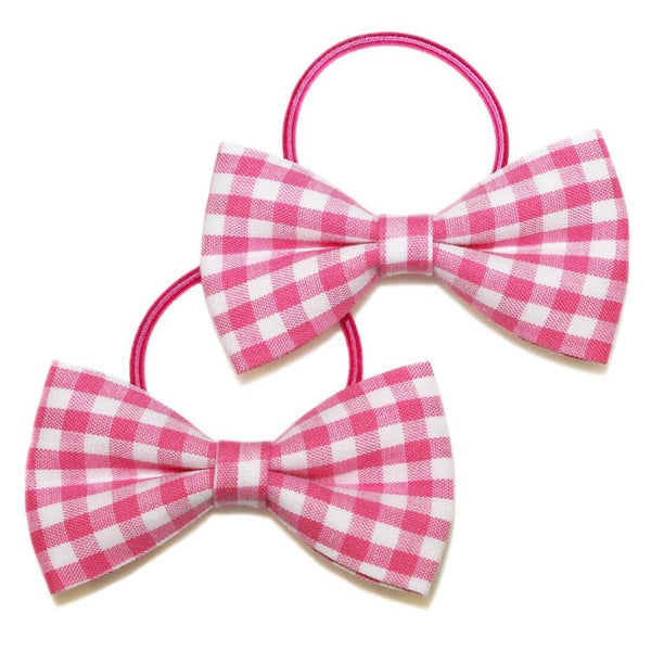 Gingham Bow Ponytails, Pink