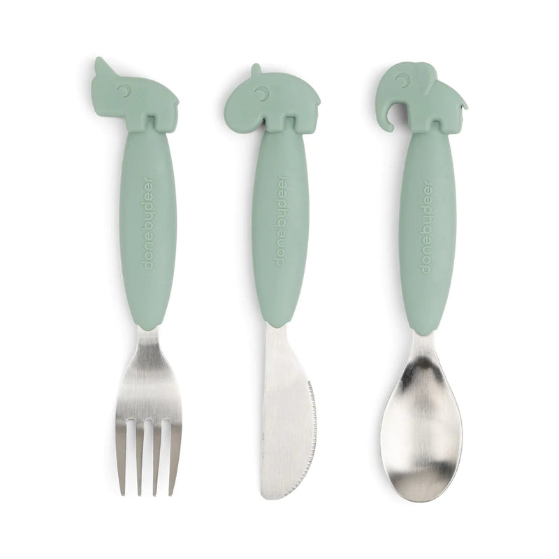 Easy-grip Cutlery, Green