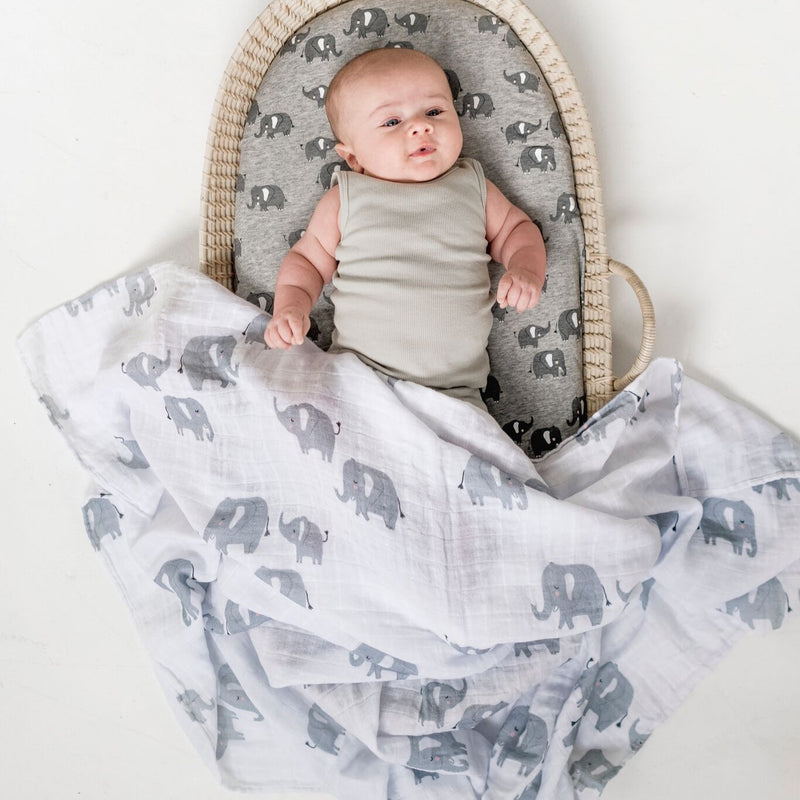 Elephant Muslin Wrap