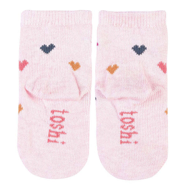 Organic Baby Ankle Socks, Hearts