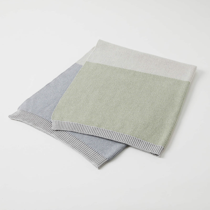 Spectacular Stripe Blanket, Denim/Sage