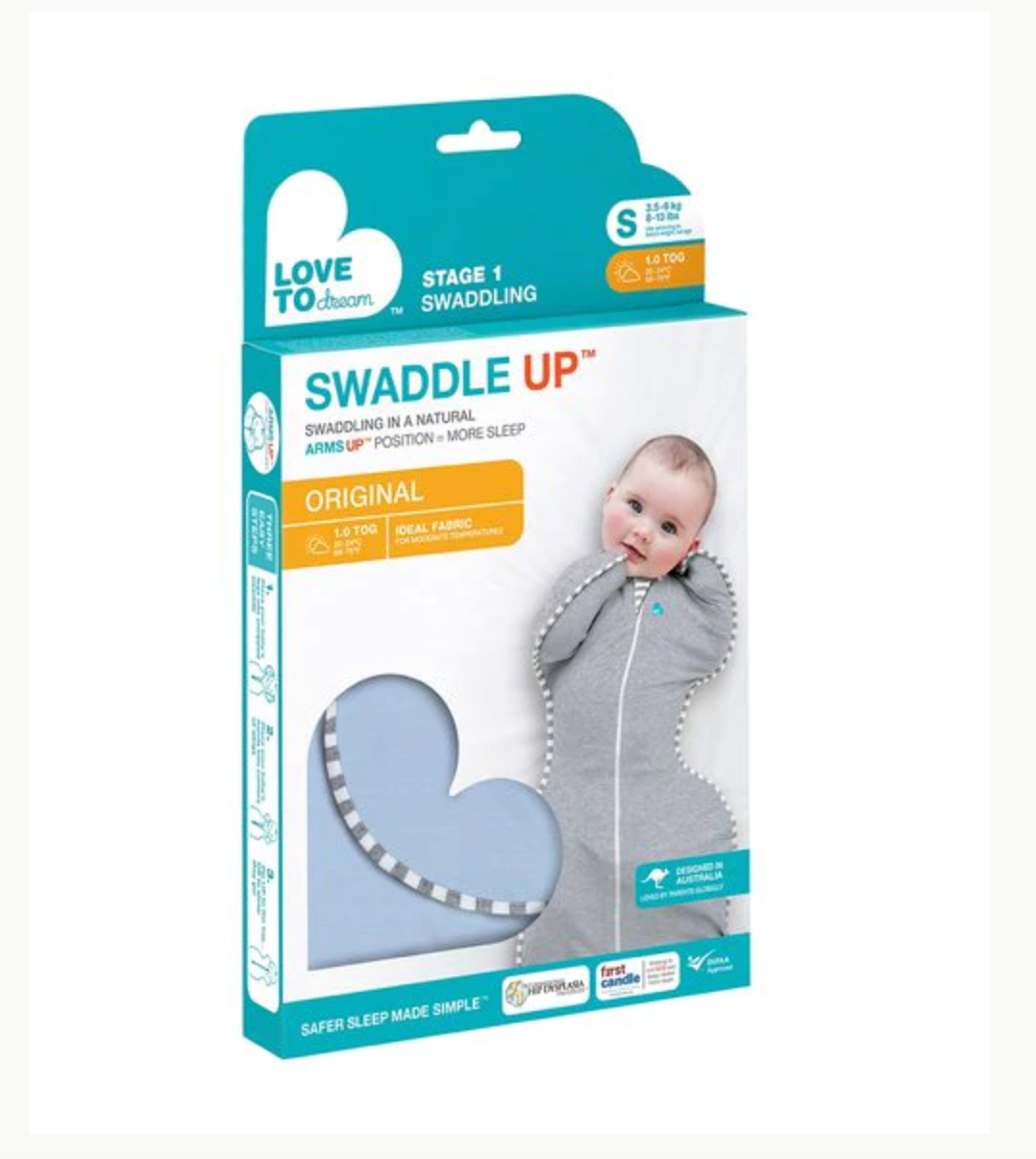 Swaddle Up Original 1.0 Tog- Grey