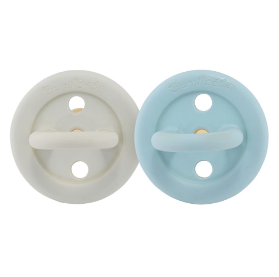 Round Twin Pack Pacifiers- Blues