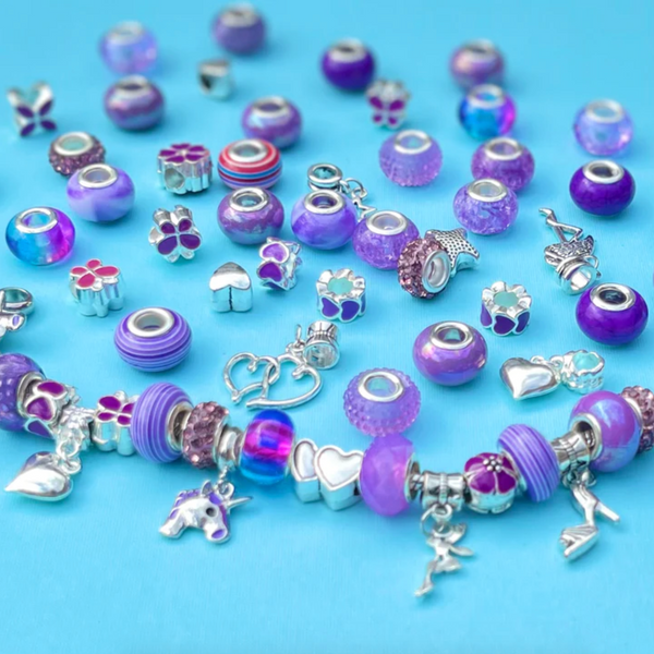DIY Charm Bracelet Set, Purple