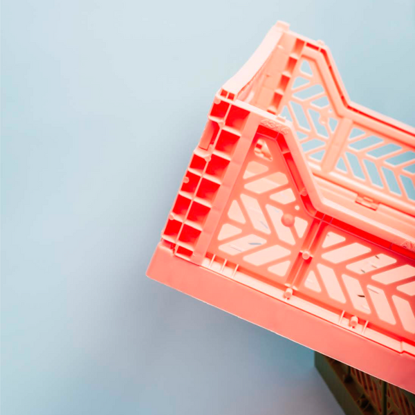 Stackable Folding Crates, Salmon