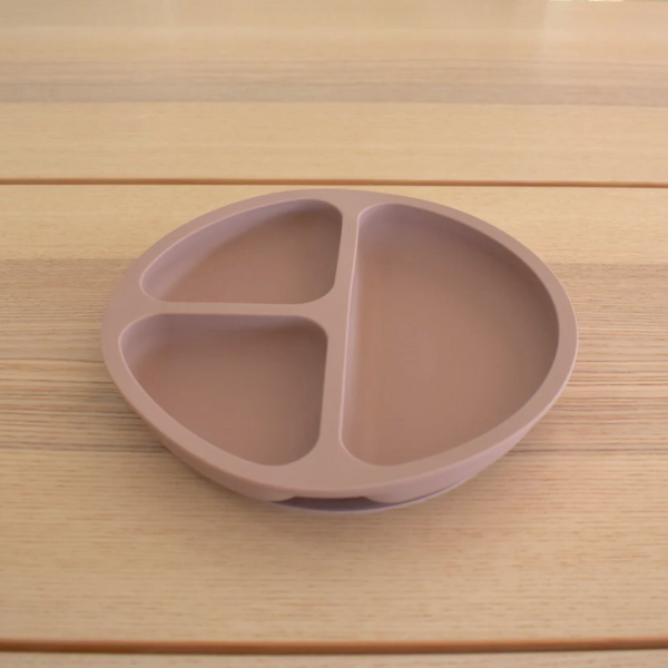 Silicone Suction Divided Plate, Pink