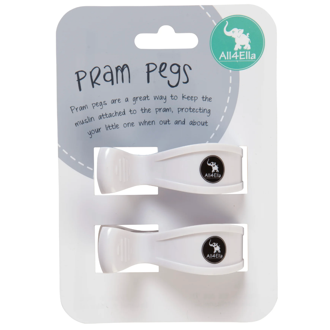 Pram Pegs, White