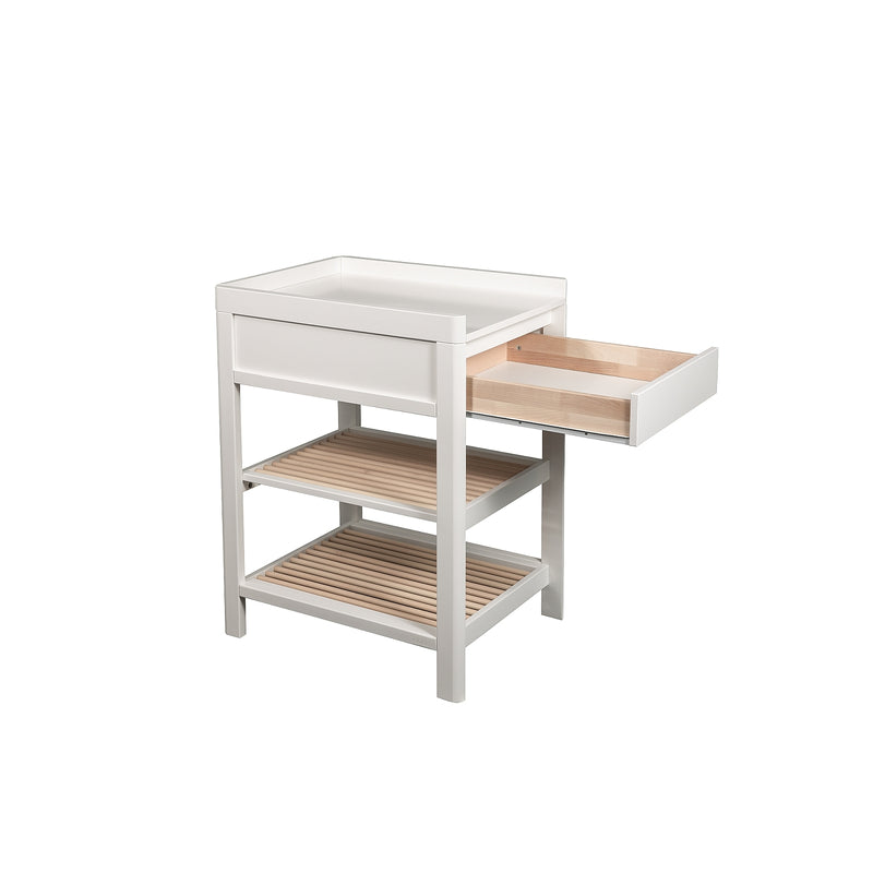 Lukas Change Table, White with Whitewash Bars