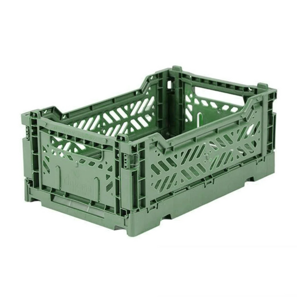 Stackable Folding Crates, Almond Green