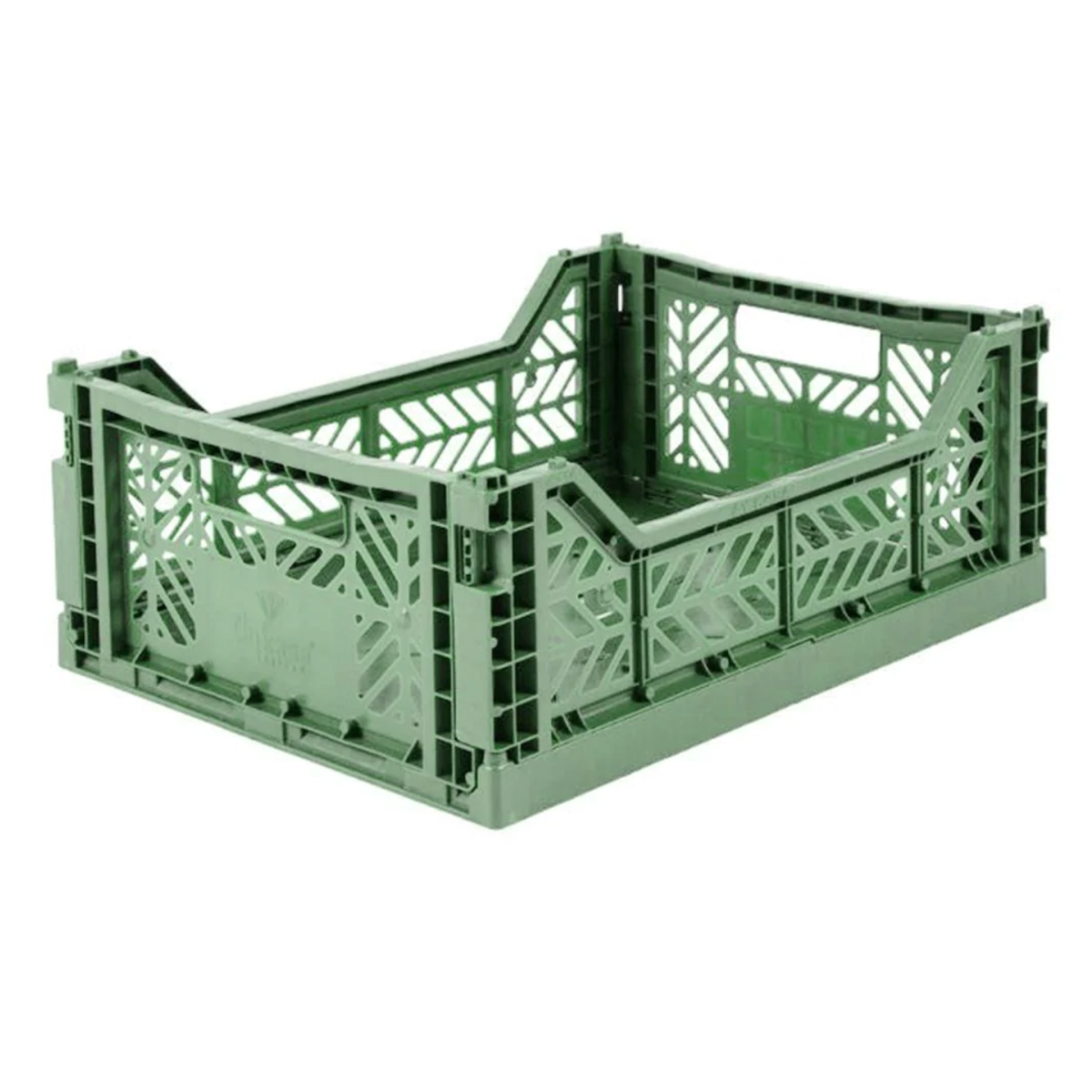 Stackable Folding Crates, Almond Green