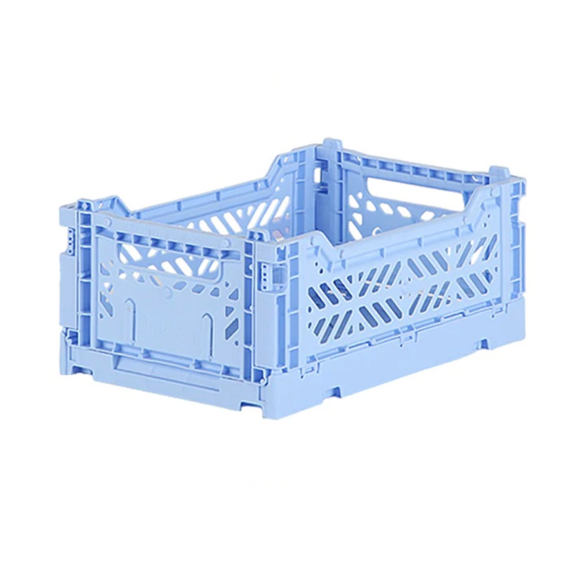 Stackable Folding Crates, Baby Blue