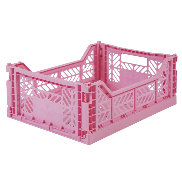 Stackable Folding Crates, Baby Pink