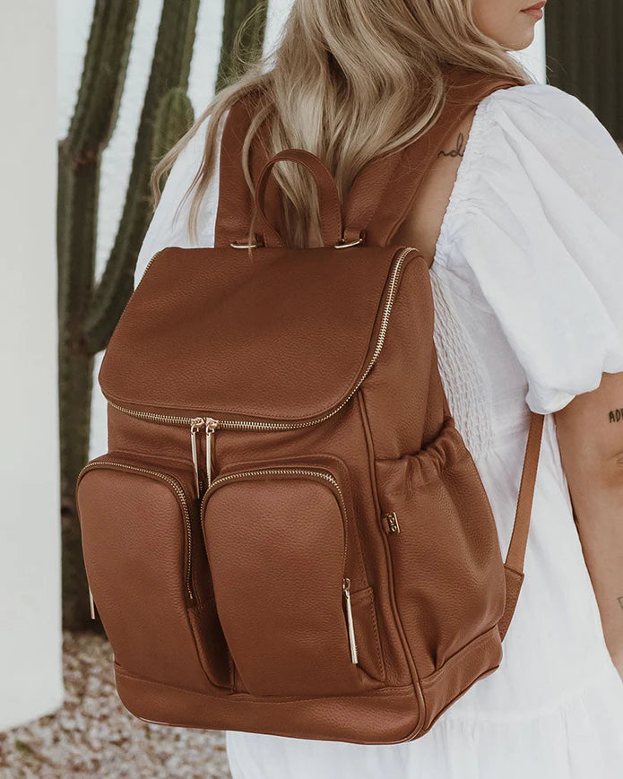 Signature Nappy Backpack, Terracotta Leather