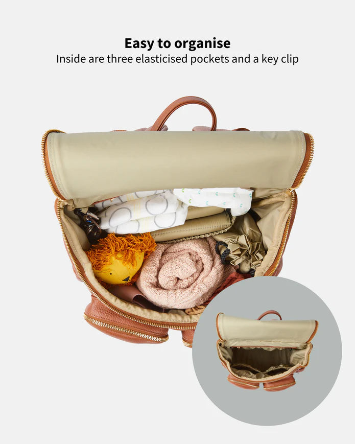 Signature Nappy Backpack, Terracotta Leather