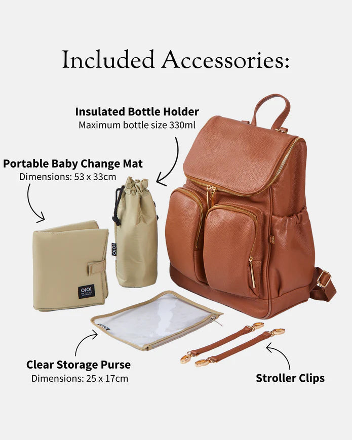 Signature Nappy Backpack, Terracotta Leather