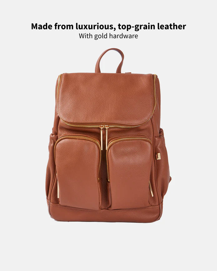 Signature Nappy Backpack, Terracotta Leather