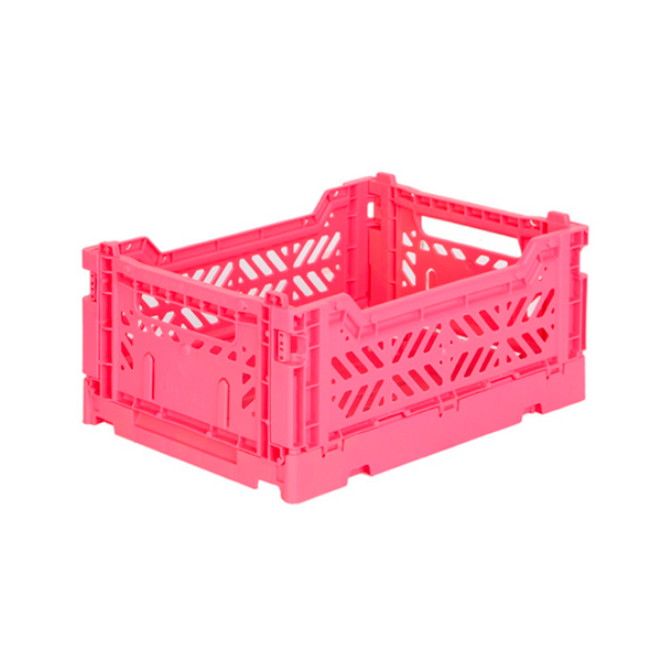 Stackable Folding Crates, Dark Pink