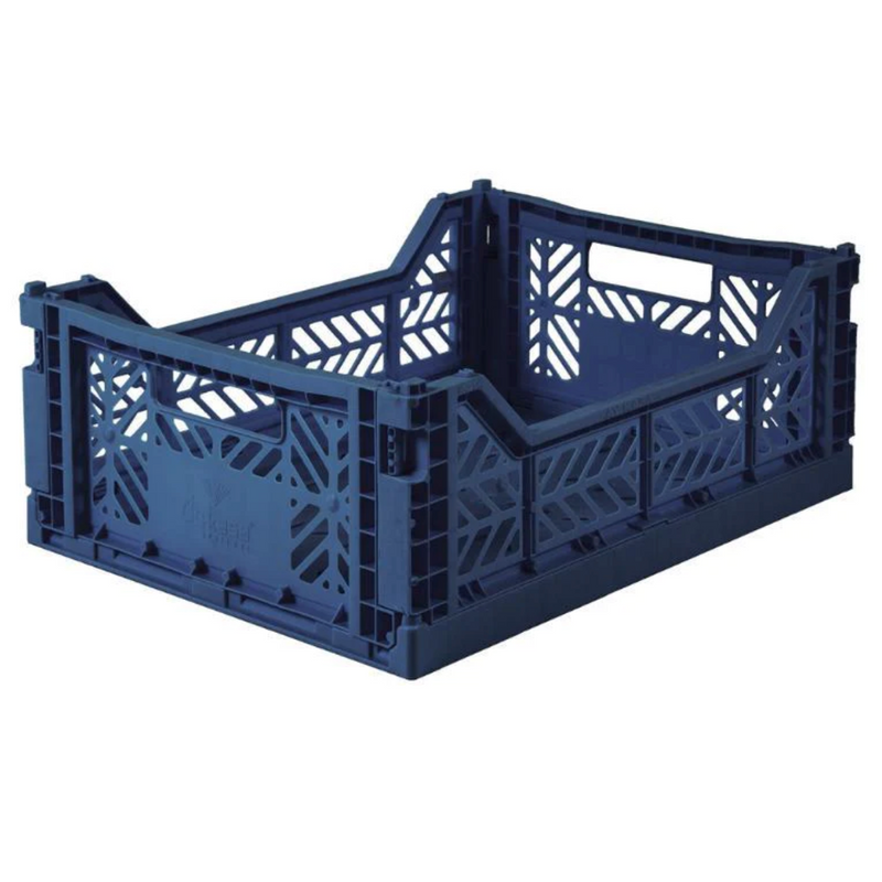 Stackable Folding Crates, Navy