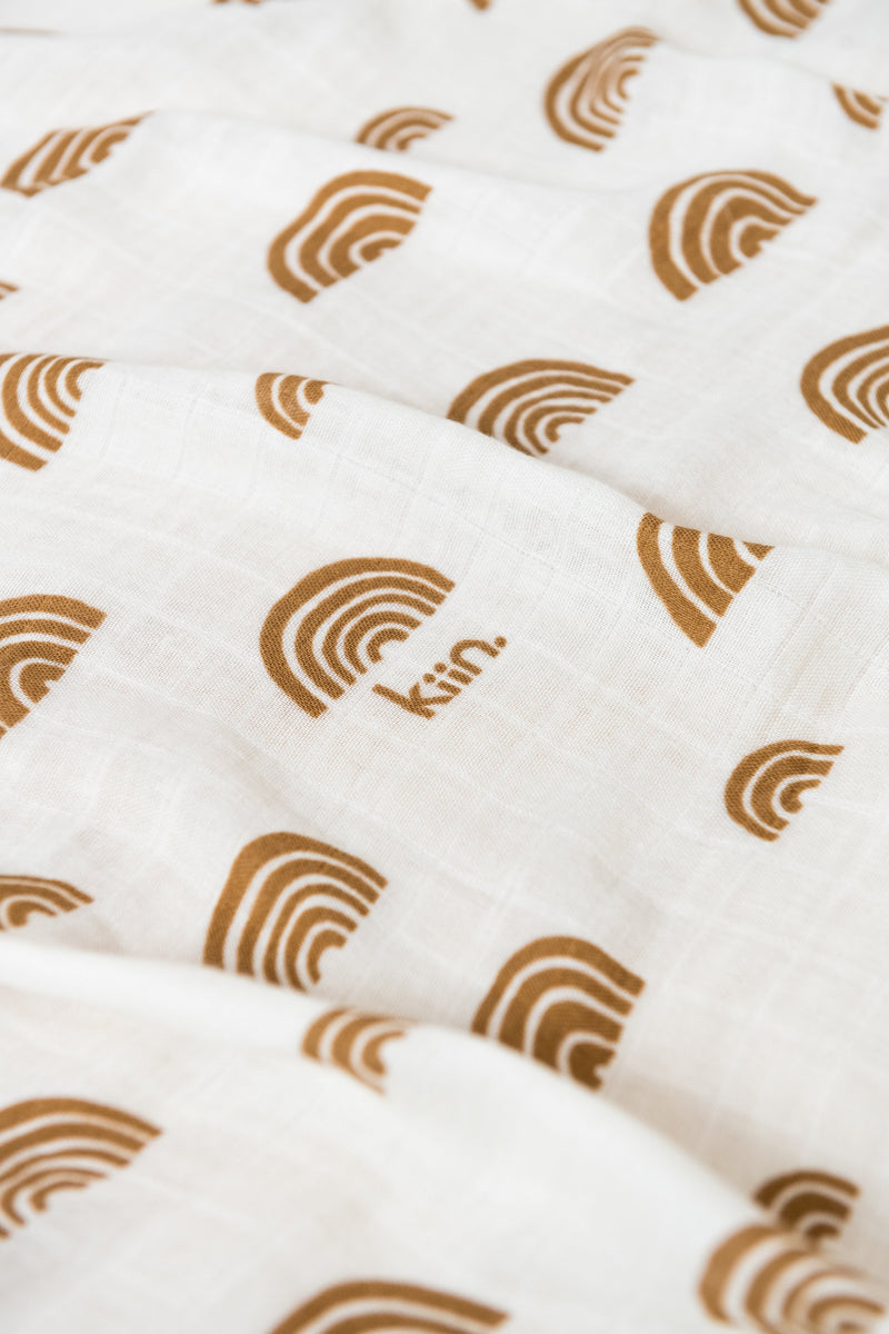 Organic Swaddle, Rainbow Ivory & Umber