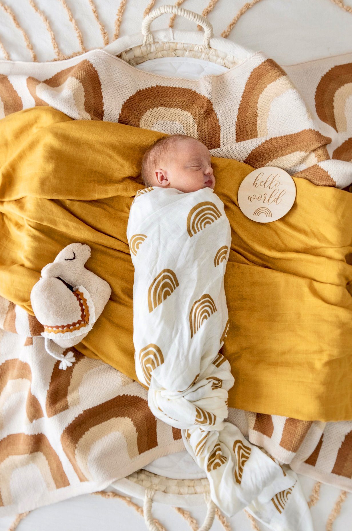 Organic Swaddle, Rainbow Ivory & Umber