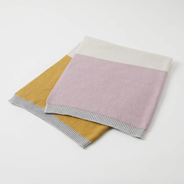 Spectacular Stripe Blanket, Pink/Mustard