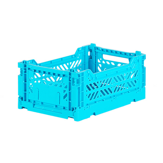 Stackable Folding Crates, Turquoise