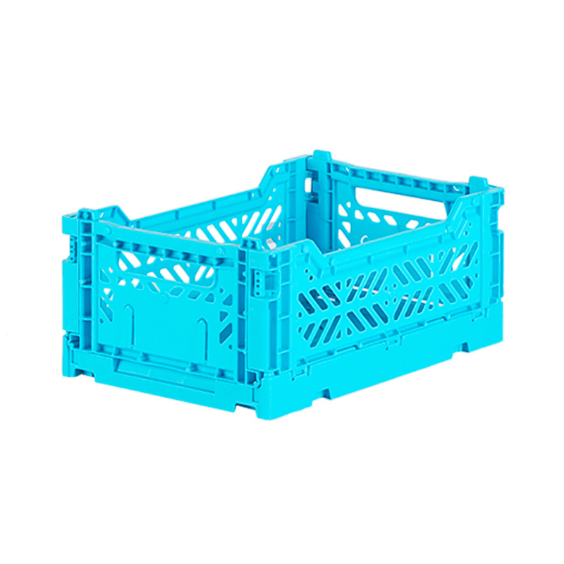 Stackable Folding Crates, Turquoise